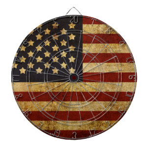 Vintage Grunge Patriottische Vlag van de VS Amerik Dartbord
