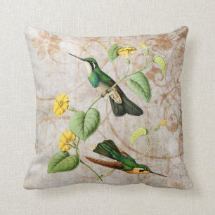 Vintage Grunge Pillow van de bergen Gem Hummingbir Kussen