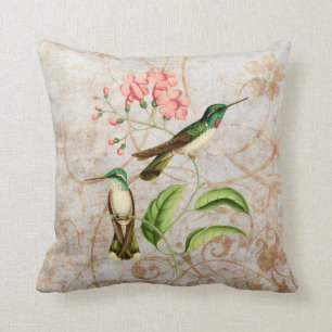 Vintage Grunge Pillow van de bergen Gem Hummingbir Kussen