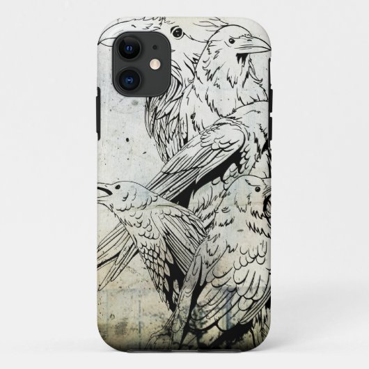 Vintage Grunge Raven Iphone 5 Hoesje (Achterkant)