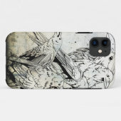 Vintage Grunge Raven Iphone 5 Hoesje (Achterkant (horizontaal))