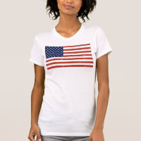 Vintage Grunge Stijl Amerikaanse Vlag Dames T-Shir