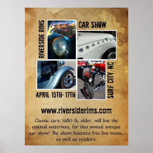 Vintage Grunge Style Event Poster (Voorkant)