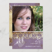 Vintage/grunge/Swirls/Damascus/Afstuderen Kaart (Voorkant / Achterkant)