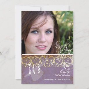 Vintage/grunge/Swirls/Damascus/Afstuderen Kaart