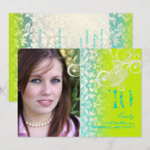 Vintage/grunge/Swirls/Damascus/Afstuderen Kaart (Voorkant / Achterkant)