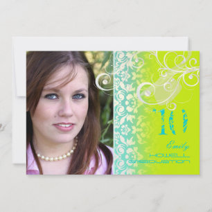 Vintage/grunge/Swirls/Damascus/Afstuderen Kaart