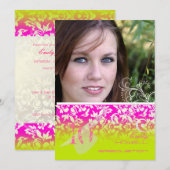 Vintage/grunge/Swirls/Damascus/Afstuderen Kaart (Voorkant / Achterkant)