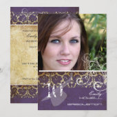 Vintage/grunge/Swirls/Damascus/Afstuderen Kaart (Voorkant / Achterkant)