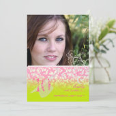 Vintage/grunge/Swirls/Damascus/Afstuderen Kaart (Staand voorkant)