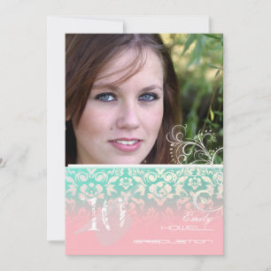 Vintage/grunge/Swirls/Damascus/Afstuderen Kaart