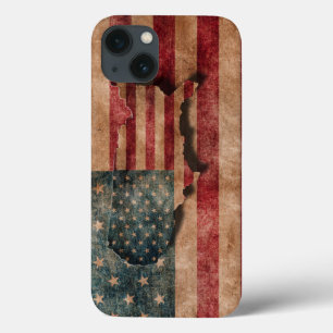 Vintage Grunge USA Vlag en Landkaart Sterren en St Case-Mate iPhone Case