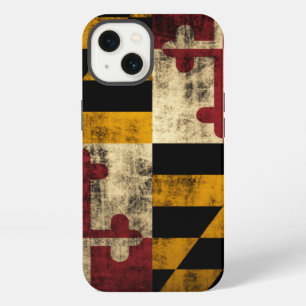 Vintage Grunge Vlag van Maryland iPhone 13 Hoesje