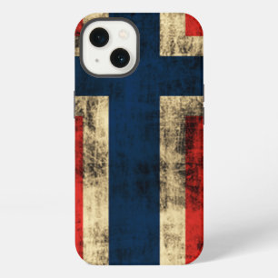 Vintage Grunge Vlag van Noorwegen iPhone 13 Hoesje