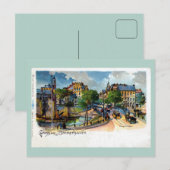 Vintage Gruss aus Bremerhaven Geestebrücke litho Briefkaart (Voorkant / Achterkant)