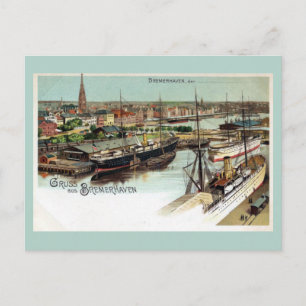 Vintage Gruss aus Bremerhaven litho Briefkaart