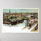 Vintage Gruss aus Bremerhaven litho Poster (Voorkant)