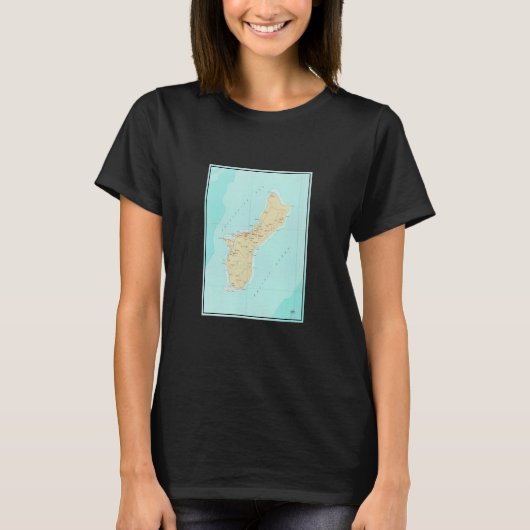 Vintage Guam Map  1970  T-shirt (Voorkant)