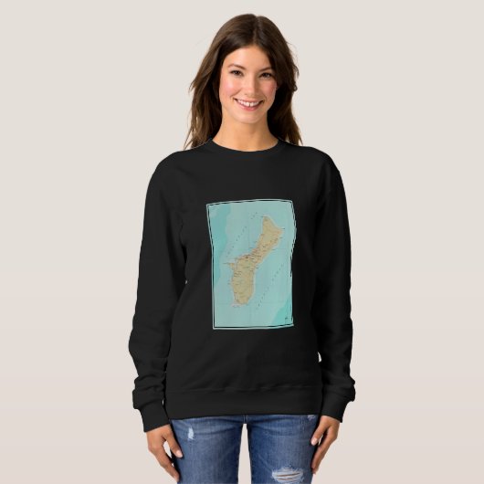 Vintage Guam Map  1970  Trui (Voorkant volledig)