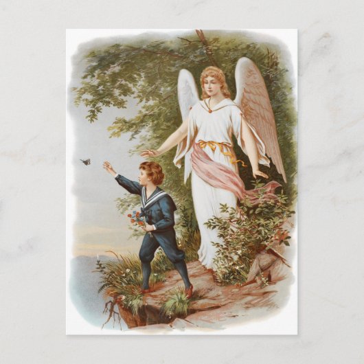Vintage Guardian Angel Briefkaart (Voorkant)