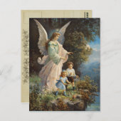 Vintage Guardian Angel Briefkaart (Voorkant / Achterkant)