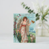 Vintage Guardian Angel Briefkaart (Staand voorkant)
