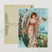 Vintage Guardian Angel Briefkaart (Voorkant / Achterkant)