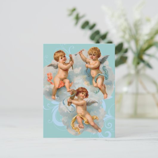 Vintage Guardian Angel Briefkaart (Staand voorkant)