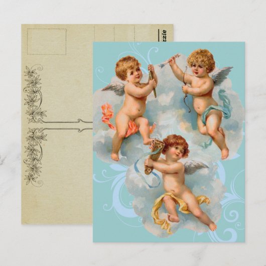Vintage Guardian Angel Briefkaart (Voorkant / Achterkant)