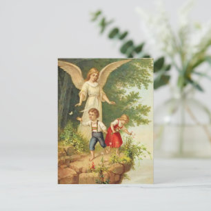 vintage guardian angel kinderen klift briefkaart