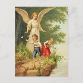 vintage guardian angel kinderen klift briefkaart (Voorkant)