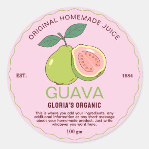 Vintage Guave Vruchtensap Thuisgemaakt Product Ronde Sticker