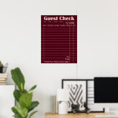 Vintage Guest Check Poster | Bourgondische Kunst (Thuiskantoor)