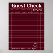 Vintage Guest Check Poster | Bourgondische Kunst (Voorkant)