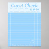 Vintage Guest Check Poster | Retro Restaurant Kuns (Voorkant)