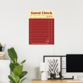 Vintage Guest Check Poster | Retro Restaurant Kuns (Thuiskantoor)