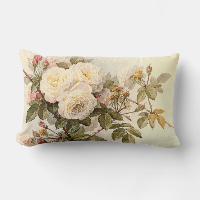 Vintage Guinevere Rozen Kussen (Voorkant)