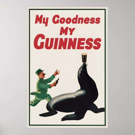 Vintage Guinness Seal Poster Print, Mijn Goedheid (Voorkant)