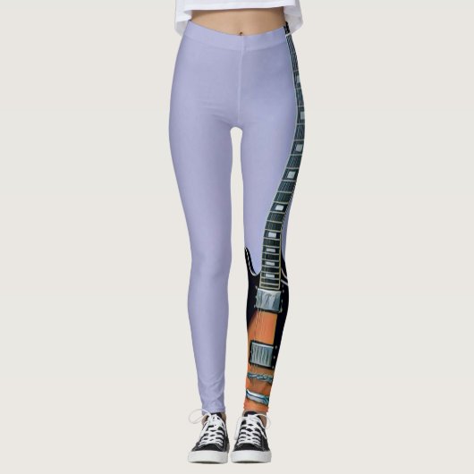 Vintage guitar artwork leggings (Voorkant)