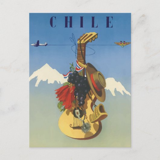 Vintage Guitar Chili Travel Briefkaart (Voorkant)
