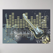 Vintage Guitar Music Poster (Voorkant)
