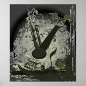 Vintage Guitar Music Poster (Voorkant)