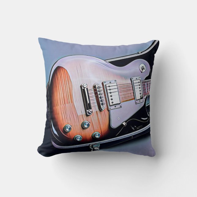 Vintage guitarist birthday gift kussen (Voorkant)
