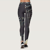 Vintage guitarist birthday gift leggings (Achterkant)