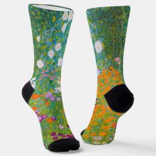 Vintage Gustav Klimt Cottage Garden Bloemkunst Sokken