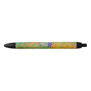 Vintage Gustav Klimt Cottage Garden Bloemkunst Zwarte Inkt Pen