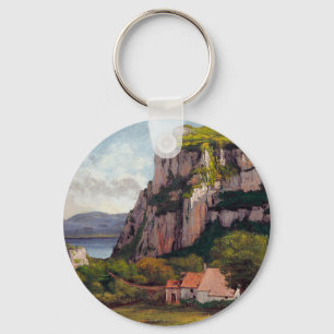 Vintage Gustave Courbet De rots van Hautepierre Sleutelhanger
