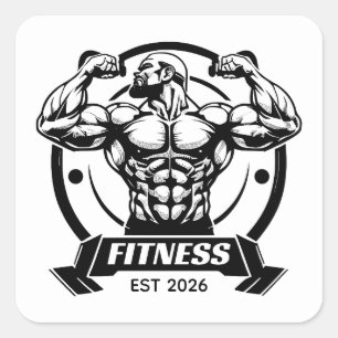 Vintage Gym Fitness zweten nu later glanzen Vierkante Sticker