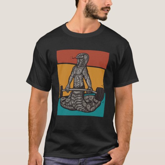 Vintage Gym Weightlifting Snake T-shirt (Voorkant)