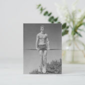 Vintage Gymnast Briefkaart (Staand voorkant)